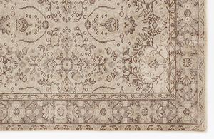 Beige Over Dyed Vintage Rug 5'7'' x 9'7'' ft 170 x 292 cm