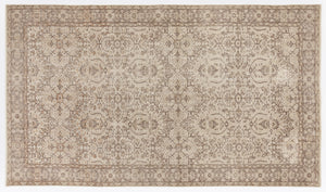 Beige Over Dyed Vintage Rug 5'7'' x 9'7'' ft 170 x 292 cm