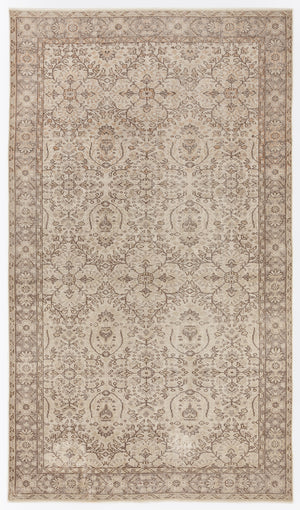 Beige Over Dyed Vintage Rug 5'7'' x 9'7'' ft 170 x 292 cm