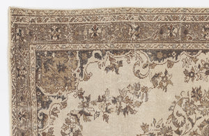 Beige Over Dyed Vintage Rug 5'5'' x 8'9'' ft 165 x 266 cm