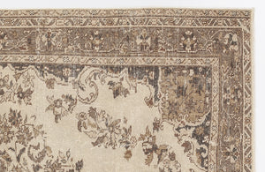 Beige Over Dyed Vintage Rug 5'5'' x 8'9'' ft 165 x 266 cm