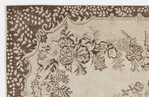 Beige Over Dyed Vintage Rug 5'7'' x 9'3'' ft 170 x 283 cm