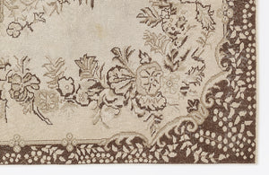 Beige Over Dyed Vintage Rug 5'7'' x 9'3'' ft 170 x 283 cm