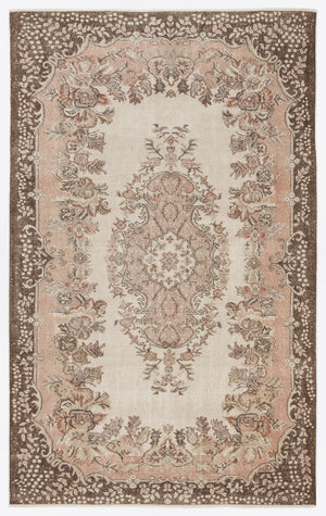 Beige Over Dyed Vintage Rug 6'2'' x 9'9'' ft 187 x 296 cm