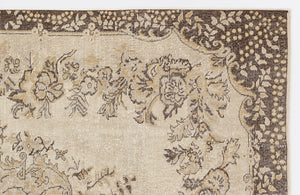 Beige Over Dyed Vintage Rug 5'11'' x 9'6'' ft 180 x 290 cm