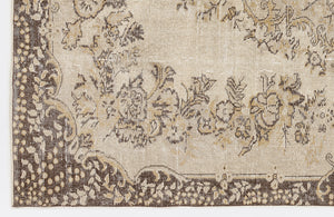 Beige Over Dyed Vintage Rug 5'11'' x 9'6'' ft 180 x 290 cm