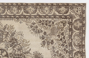 Beige Over Dyed Vintage Rug 5'6'' x 8'7'' ft 167 x 262 cm
