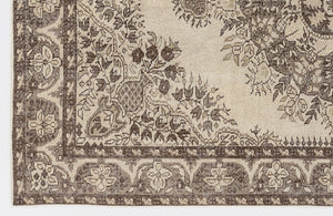 Beige Over Dyed Vintage Rug 5'6'' x 8'7'' ft 167 x 262 cm