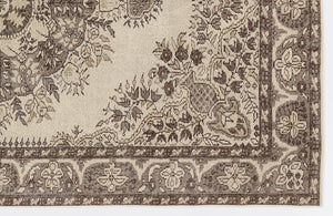 Beige Over Dyed Vintage Rug 5'6'' x 8'7'' ft 167 x 262 cm