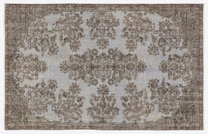 Gray Over Dyed Vintage Rug 5'6'' x 8'10'' ft 168 x 268 cm