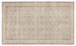 Beige Over Dyed Vintage Rug 5'5'' x 9'2'' ft 165 x 280 cm
