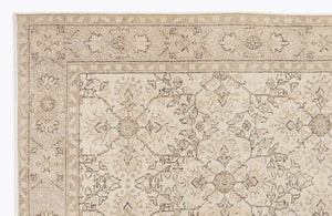 Beige Over Dyed Vintage Rug 5'9'' x 9'6'' ft 176 x 290 cm