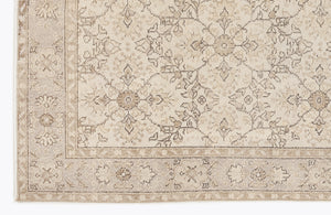 Beige Over Dyed Vintage Rug 5'9'' x 9'6'' ft 176 x 290 cm