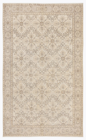 Beige Over Dyed Vintage Rug 5'9'' x 9'6'' ft 176 x 290 cm