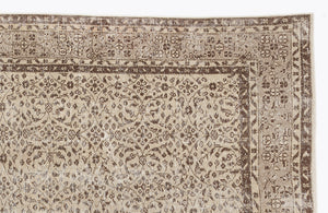 Beige Over Dyed Vintage Rug 6'4'' x 9'6'' ft 192 x 290 cm