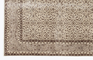 Beige Over Dyed Vintage Rug 6'4'' x 9'6'' ft 192 x 290 cm
