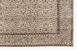 Beige Over Dyed Vintage Rug 6'4'' x 9'6'' ft 192 x 290 cm