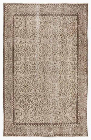 Beige Over Dyed Vintage Rug 6'4'' x 9'6'' ft 192 x 290 cm