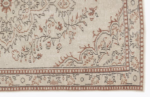 Beige Over Dyed Vintage Rug 5'5'' x 8'7'' ft 164 x 262 cm