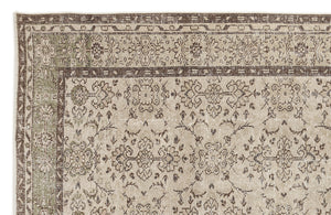 Beige Over Dyed Vintage Rug 6'2'' x 9'7'' ft 188 x 292 cm