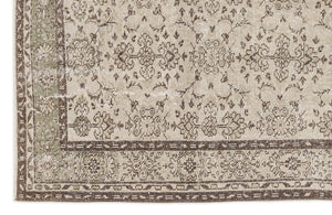 Beige Over Dyed Vintage Rug 6'2'' x 9'7'' ft 188 x 292 cm