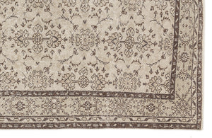 Beige Over Dyed Vintage Rug 6'2'' x 9'7'' ft 188 x 292 cm