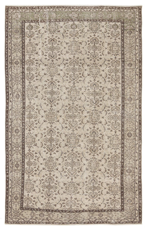 Beige Over Dyed Vintage Rug 6'2'' x 9'7'' ft 188 x 292 cm
