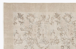 Beige Over Dyed Vintage Rug 5'9'' x 8'10'' ft 176 x 270 cm