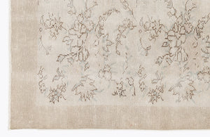 Beige Over Dyed Vintage Rug 5'9'' x 8'10'' ft 176 x 270 cm