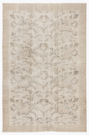 Beige Over Dyed Vintage Rug 5'9'' x 8'10'' ft 176 x 270 cm