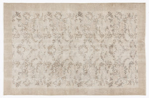 Beige Over Dyed Vintage Rug 5'9'' x 8'10'' ft 176 x 270 cm