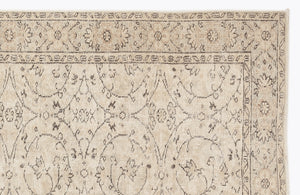 Beige Over Dyed Vintage Rug 5'7'' x 9'1'' ft 171 x 278 cm