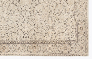 Beige Over Dyed Vintage Rug 5'7'' x 9'1'' ft 171 x 278 cm
