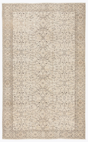 Beige Over Dyed Vintage Rug 5'7'' x 9'1'' ft 171 x 278 cm