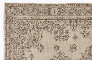 Beige Over Dyed Vintage Rug 5'9'' x 8'8'' ft 175 x 263 cm