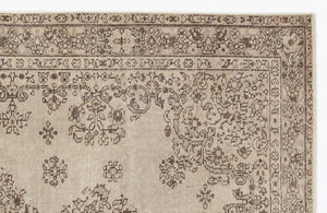 Beige Over Dyed Vintage Rug 5'9'' x 8'8'' ft 175 x 263 cm
