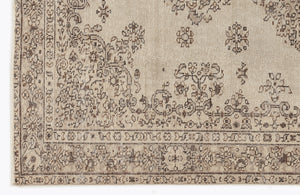 Beige Over Dyed Vintage Rug 5'9'' x 8'8'' ft 175 x 263 cm