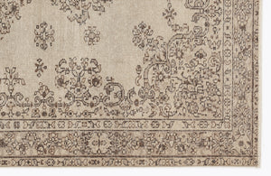 Beige Over Dyed Vintage Rug 5'9'' x 8'8'' ft 175 x 263 cm