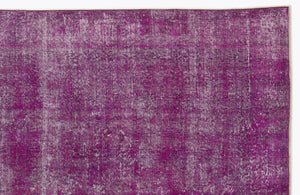 Fuchsia Over Dyed Vintage Rug 6'0'' x 9'4'' ft 184 x 285 cm