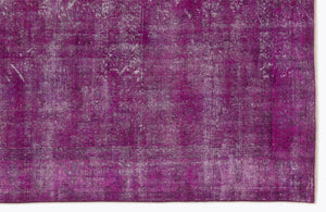 Fuchsia Over Dyed Vintage Rug 6'0'' x 9'4'' ft 184 x 285 cm