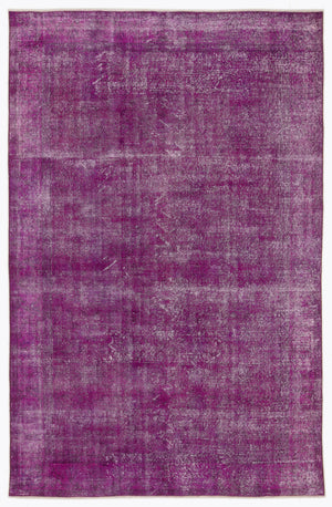 Fuchsia Over Dyed Vintage Rug 6'0'' x 9'4'' ft 184 x 285 cm