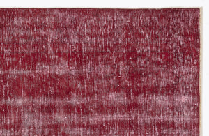 Red Over Dyed Vintage Rug 5'11'' x 9'1'' ft 180 x 276 cm