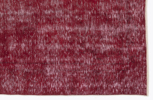 Red Over Dyed Vintage Rug 5'11'' x 9'1'' ft 180 x 276 cm