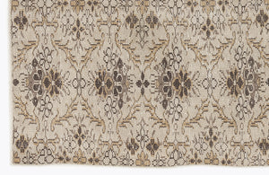 Beige Over Dyed Vintage Rug 5'5'' x 9'0'' ft 164 x 275 cm