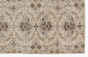 Beige Over Dyed Vintage Rug 5'5'' x 9'0'' ft 164 x 275 cm