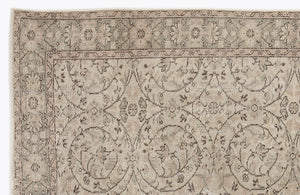 Beige Over Dyed Vintage Rug 5'10'' x 8'10'' ft 178 x 270 cm