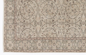 Beige Over Dyed Vintage Rug 5'10'' x 8'10'' ft 178 x 270 cm