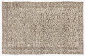 Beige Over Dyed Vintage Rug 5'10'' x 8'10'' ft 178 x 270 cm