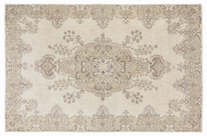 Beige Over Dyed Vintage Rug 6'9'' x 10'3'' ft 205 x 312 cm