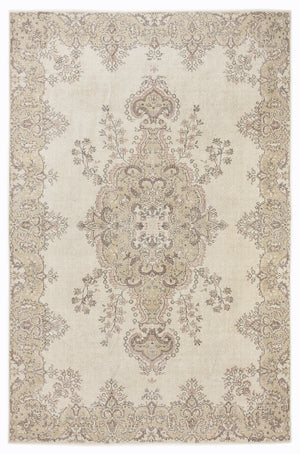 Beige Over Dyed Vintage Rug 6'9'' x 10'3'' ft 205 x 312 cm